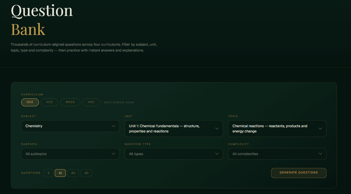 Question Bank screenshot 1